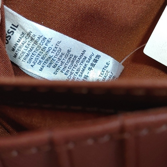 NWT Fossil Madison Tab Clutch Wallet Leather Trim - Picture 7 of 12